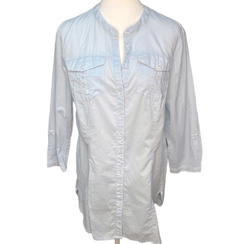 Time Out Button Down Cotton Blouse